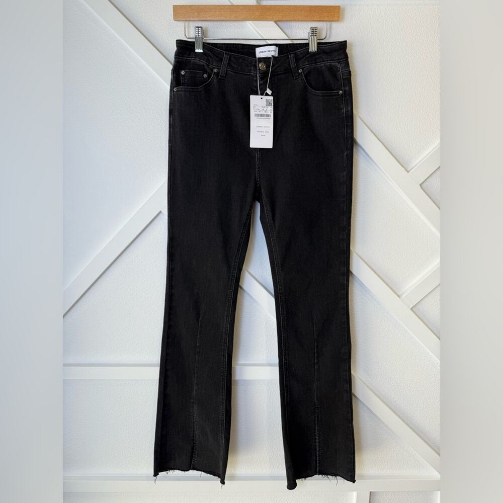 NWT ASOS Urban Revivo Split Hem Stretch Black Jean Size 6